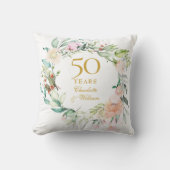 50e gouden huwelijksjubileum Rozen Guirlande Kussen (Voorkant)