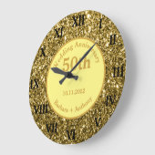 50e gouden huwelijksjubileum Sparkle Goud Glamour Grote Klok (Hoek)
