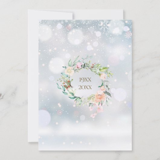 50e gouden huwelijksjubileum Winterbloem Kaart (Achterkant)