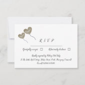 50e Gouden huwelijksverjaardag gouden hartballon RSVP Kaartje (Achterkant)