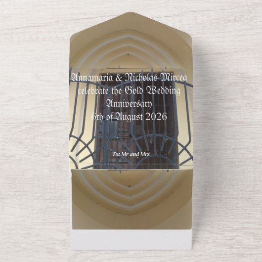 50e gouden huwelijksverjaardag uitnodiging (Buitenkant)