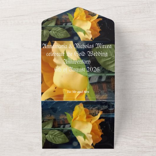 50e gouden huwelijksverjaardag uitnodiging (Buitenkant)