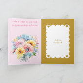 50e Gouden Jubilea Bloemen Roze Kaart (Binnen)