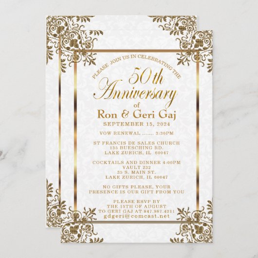 50e Gouden Jubileum 2 Kaart (Voorkant / Achterkant)