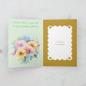 50e Gouden Jubileum Bloemen Groen Kaart (Binnen)