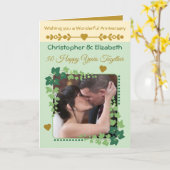 50e Gouden Jubileum foto groen goud Kaart (Gele Bloem)