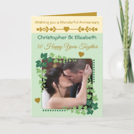 50e Gouden Jubileum foto groen goud Kaart