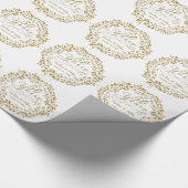 50e Gouden Jubileum Gepersonaliseerd Goud Wit Cadeaupapier (Hoek)