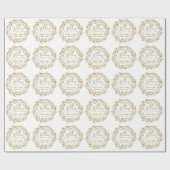 50e Gouden Jubileum Gepersonaliseerd Goud Wit Cadeaupapier (Vlak)