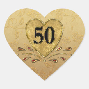 50e gouden Jubileum hart Sticker