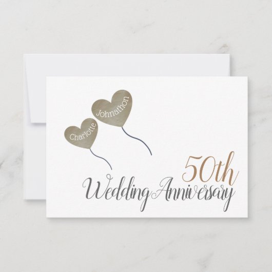 50e gouden jubileum hartballon bedankt (Voorkant)