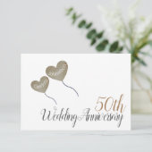 50e gouden jubileum hartballon bedankt (Staand voorkant)