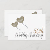 50e gouden jubileum hartballon bedankt (Voorkant / Achterkant)