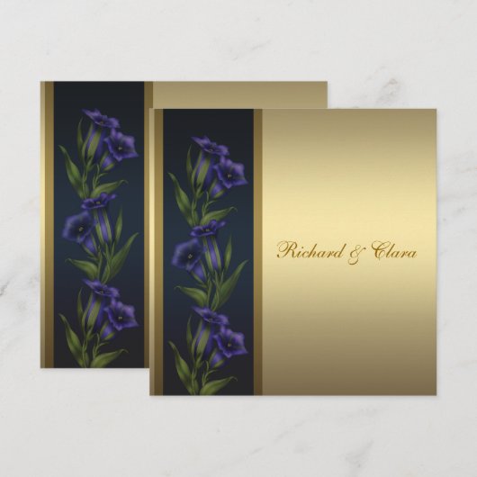 50e Gouden Jubileum Paarse Gentian Viooltjes Kaart (Voorkant / Achterkant)