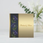 50e Gouden Jubileum Paarse Gentian Viooltjes Kaart (Staand voorkant)