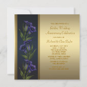 50e Gouden Jubileum Paarse Gentian Viooltjes Kaart (Achterkant)