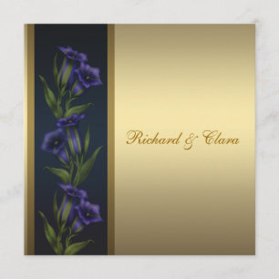 50e Gouden Jubileum Paarse Gentian Viooltjes Kaart
