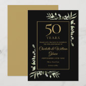 50e gouden jubileum Save the Date Goud Zwart (Voorkant / Achterkant)