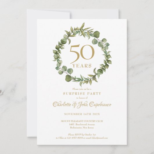 50e Gouden Jubileum Surprise Party Slinger Kaart (Voorkant)