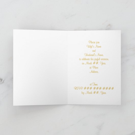 50e gouden Jubileum uitnodigingen, en & teken (Binnen)