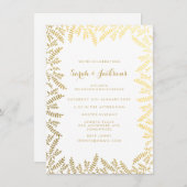 50e gouden jubileum Witgouden folie Bladeren Kaart (Voorkant / Achterkant)