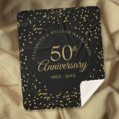 50e gouden Jubileum zwart en goud Sherpa Deken