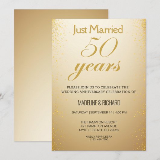 50e gouden jubileumviering kaart (Voorkant / Achterkant)