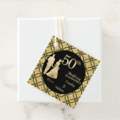 50e gouden paar bruiloft Jubileum glitter Bedankjes Labels (In situ)