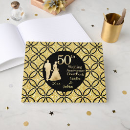 50e gouden paar bruiloft Jubileum glitter Gastenboek