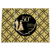 50e gouden paar bruiloft Jubileum glitter Groot Cadeauzakje (Voorkant)