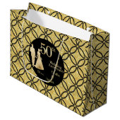 50e gouden paar bruiloft Jubileum glitter Groot Cadeauzakje (Voorkant Gekanteld)