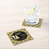 50e gouden paar bruiloft Jubileum glitter Kartonnen Onderzetters (Insitu)