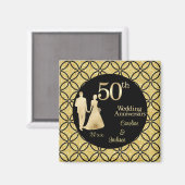 50e gouden paar bruiloft Jubileum glitter Magneet (Voorkant / Achterkant)
