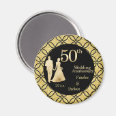 50e gouden paar bruiloft Jubileum glitter Magneet (Voorkant / Achterkant)
