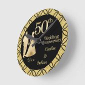 50e gouden paar bruiloft Jubileum glitter Ronde Klok (Hoek)