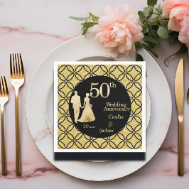 50e gouden paar bruiloft Jubileum glitter Servet
