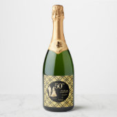 50e gouden paar bruiloft Jubileum glitter Sparkling Wijnetiket (Voorkant)