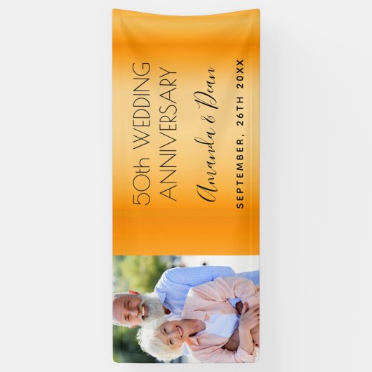 50e gouden trouwdag - aangepaste foto spandoek (Verticaal)