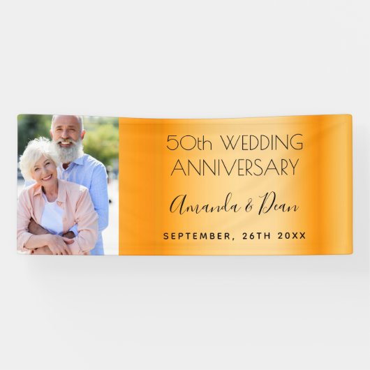 50e gouden trouwdag - aangepaste foto spandoek (Horizontaal)