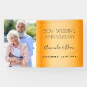 50e gouden trouwdag - aangepaste foto spandoek (Horizontaal)