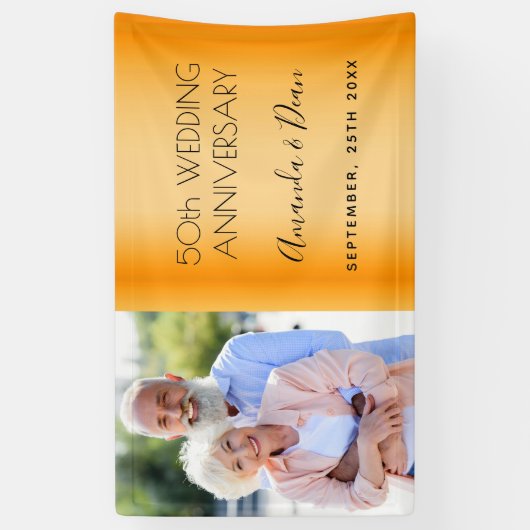 50e gouden trouwdag - aangepaste foto spandoek (Verticaal)