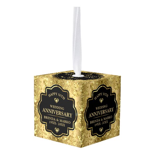 50e gouden trouwdag decoratie (Achter hoekig)