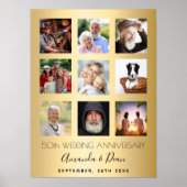 50e gouden trouwdag foto-collage poster (Voorkant)
