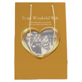 50e gouden trouwdag foto geschenkzak medium cadeauzakje (Achterkant)