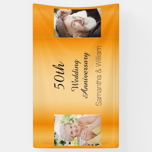 50e gouden trouwdag foto spandoek (Verticaal)
