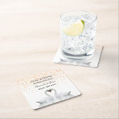 50e gouden trouwdag: witte zwanen uit liefde kartonnen onderzetters (Insitu)