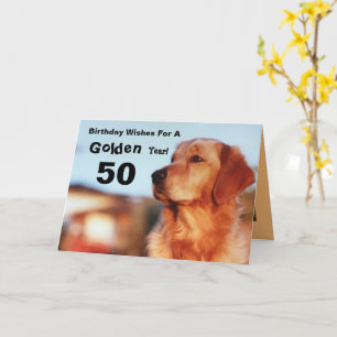 50e Gouden Verjaardag Golden Retriever Kaart