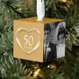 50e gouden verjaardag hart nu en dan foto decoratie