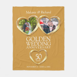 50e gouden verjaardag nu en dan fotoharten fleece deken