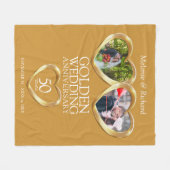 50e gouden verjaardag nu en dan fotoharten fleece deken (Voorkant (Horizontaal))